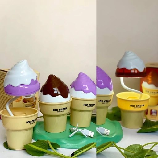چراغ خواب و مطالعه فانتزی طرح بستنی قیفی ا Fantasy ice cream cone design night and study lamp — تصویر ۲