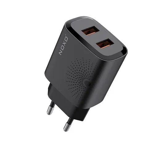 شارژر دیواری 12 وات نوکسو مدل CHN-4 با ۲ پورت USB، جریان خروجی ۲.۴ آمپر (EU Pin) — تصویر ۲