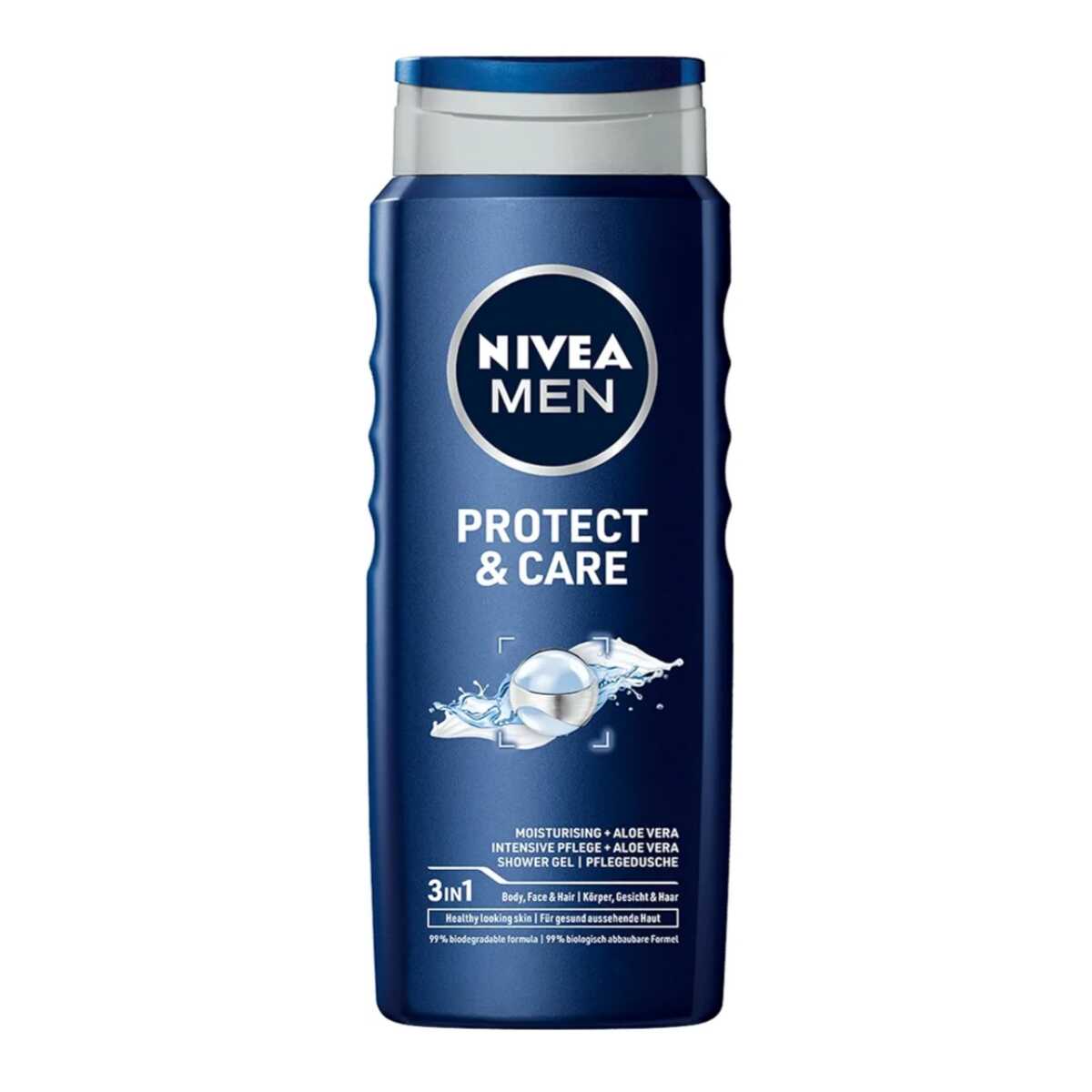 شامپو سر و بدن مردانه نیوا NIVEA مدل PROTECT AND CARE حجم 500 میل