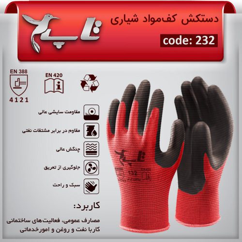 دستکش کف مواد نیتریل شیاری تاپ ( کد: 232 ) — تصویر ۳
