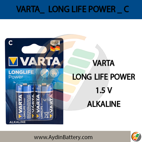 باتری سایز متوسط آلکالاین وارتا VARTA- LONG LIFE POWER C2 — تصویر ۲
