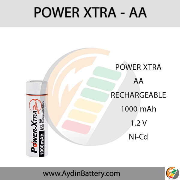 باتری قلمی قابل شارژ پاوراکسترا POWERXTRA-AA 1000mAh — تصویر ۲