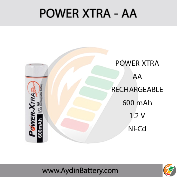 باتری قلمی قابل شارژ پاوراکسترا POWERXTRA-AA 600mAh