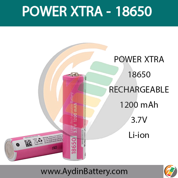 باتری لیتیومی قابل شارژ پاوراکسترا POWER XTRA 18650-1200 MAH — تصویر ۲