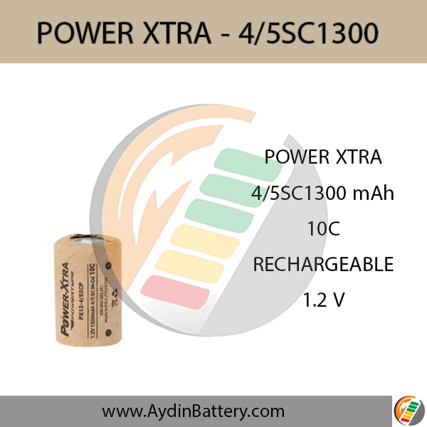 باتری نیکل کادمیوم POWER XTRA 4/5SC1300 — تصویر ۲