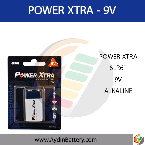 باتری کتابی آلکالاین پاوراکسترا POWERXTRA 9V — تصویر ۲