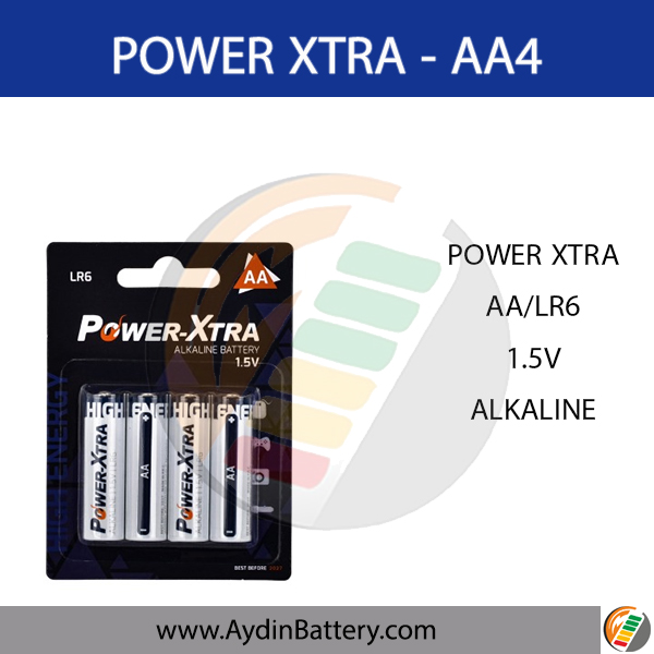 باتری قلمی آلکالاین پاوراکسترا POWERXTRA-AA4 — تصویر ۲