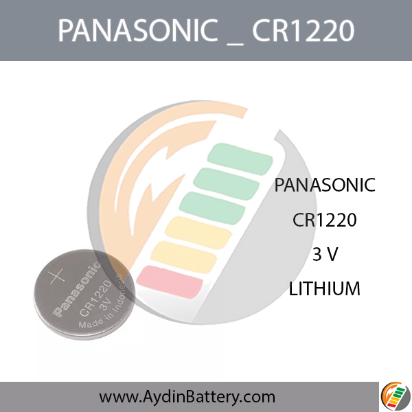 باتری سکه ای لیتیومی پاناسونیک PANASONIC-CR1220 — تصویر ۲