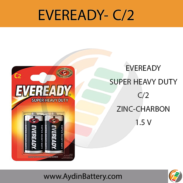 باتری سایز متوسط اوریدی EVEREADY SUPER HEAVY DUTY- C2 — تصویر ۲