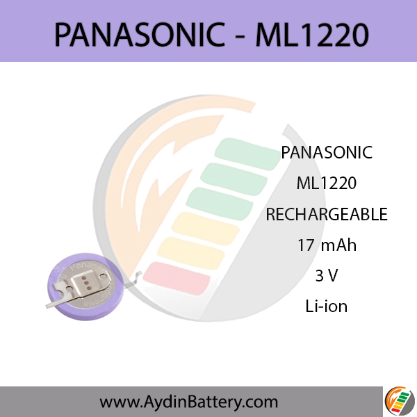 باتری سکه ای قابل شارژ لیتیوم PANASONIC-ML1220 — تصویر ۲