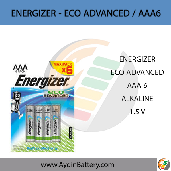 باتری نیم قلمی آلکالاین انرجایزر ENERGIZER-AAA6+2 ECO ADVANCED — تصویر ۳