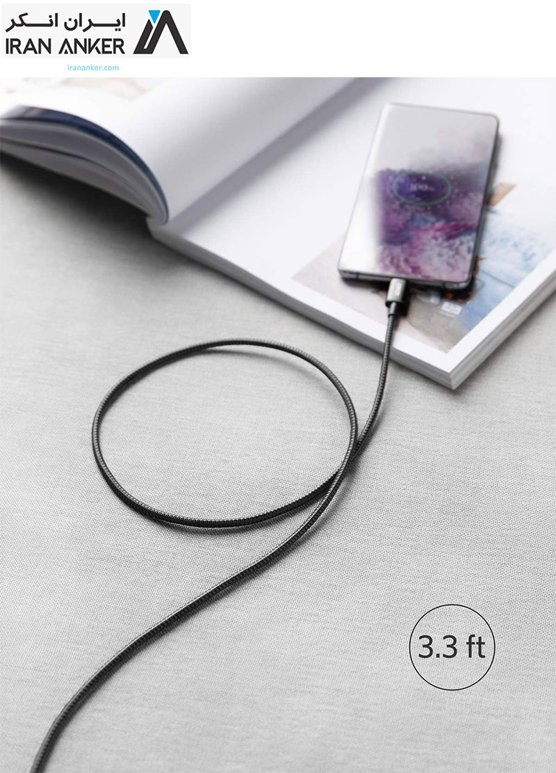کابل تایپ-سی انکر Anker USB-C to USB-C Cable Type-C 60W Fast Charging Cable 1M مدل A8752 — تصویر ۵