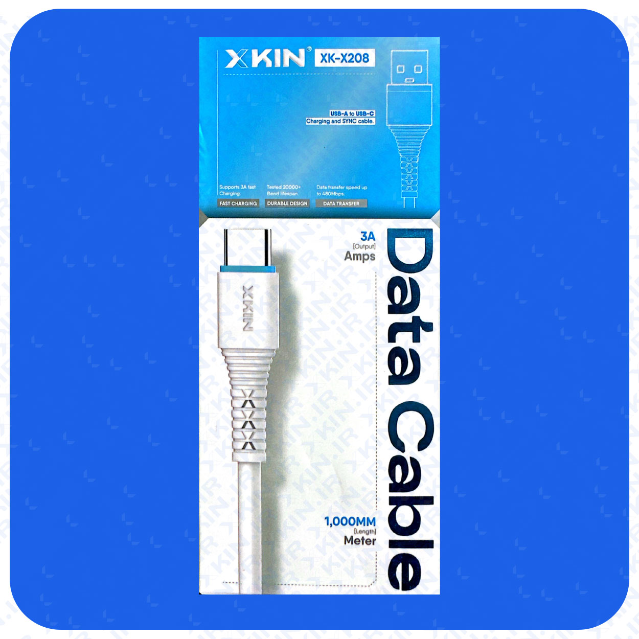 کابل شارژ USB به USB-C ایکس کین مدل XK-X208 طول 1 متر قابلیت انتقال فایل — تصویر ۲