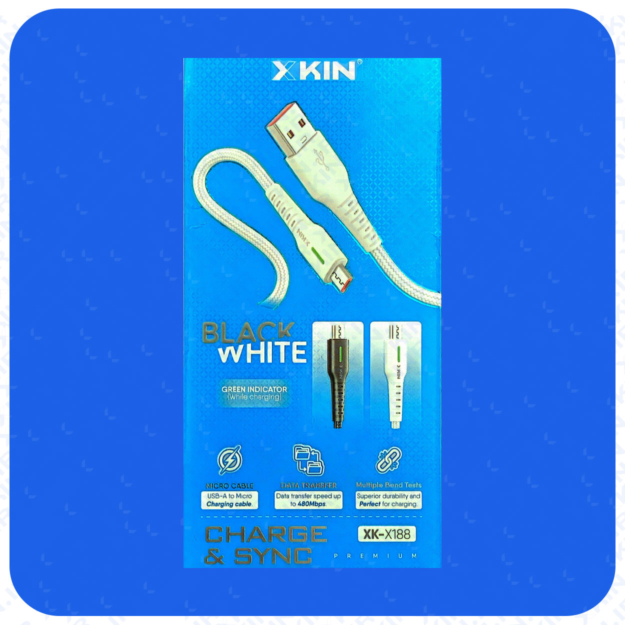 کابل شارژ USB به micro ایکس کین مدل XK-X188 طول 1 متر قابلیت انتقال فایل — تصویر ۳