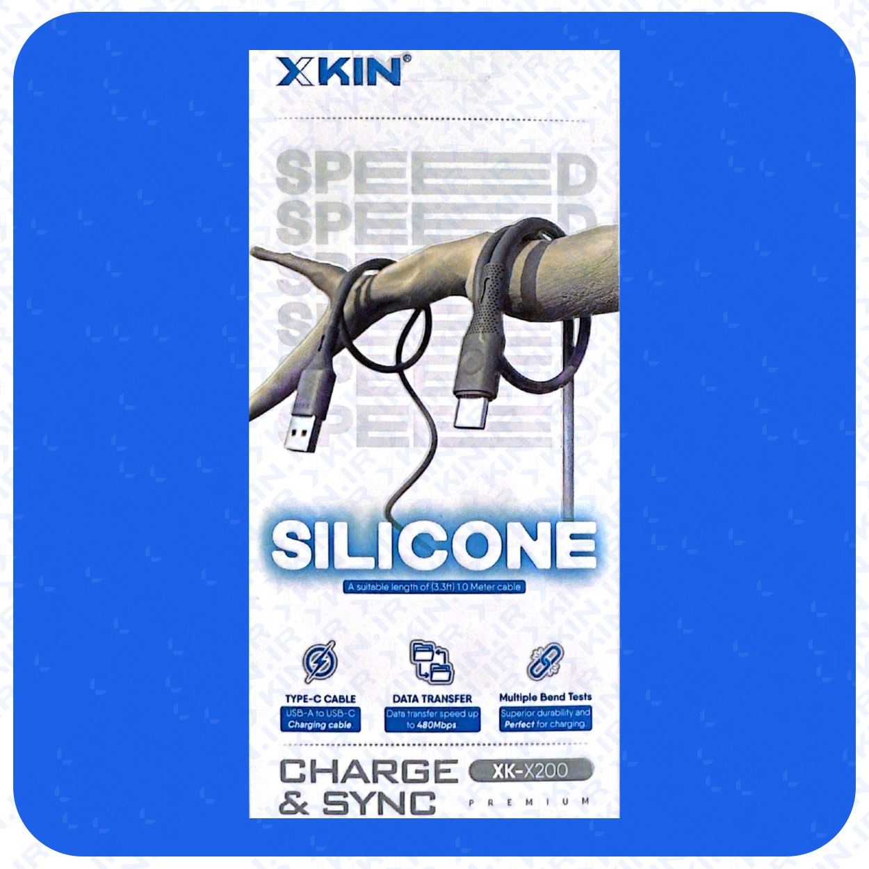 کابل شارژ USB به USB-C ایکس کین مدل XK-X200 طول 1 متر قابلیت انتقال فایل — تصویر ۳