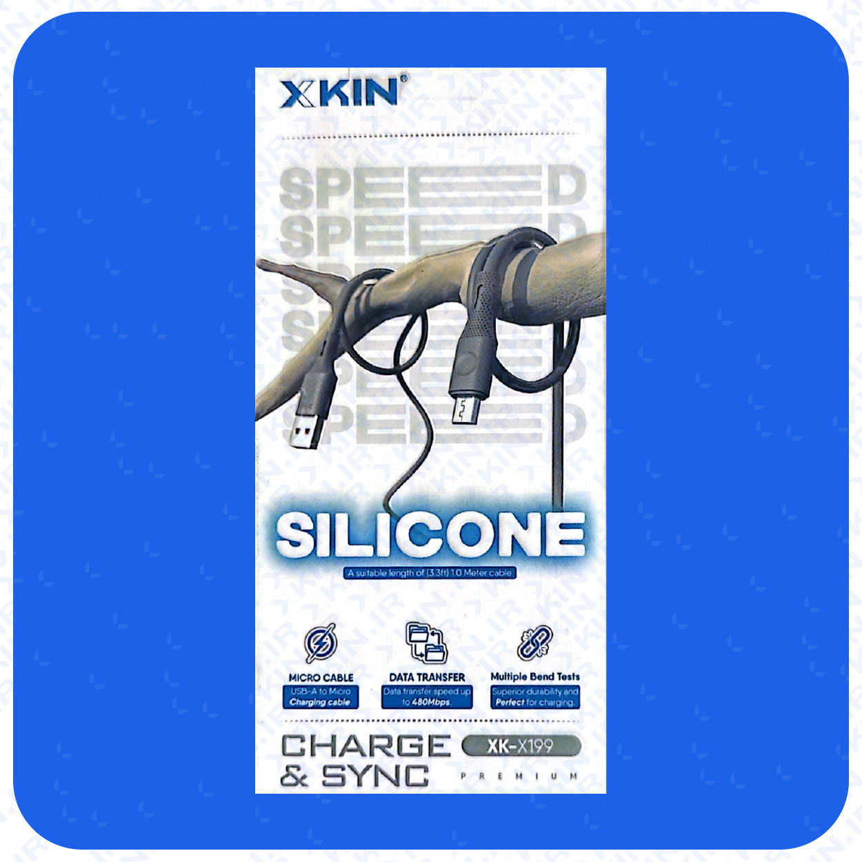 کابل شارژ USB به MICRO ایکس کین مدل XK-X199 طول 1 متر قابلیت انتقال فایل — تصویر ۳