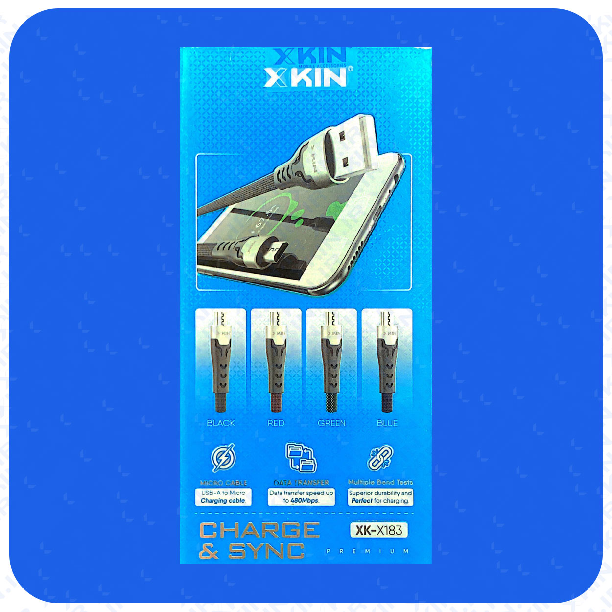 کابل شارژ USB به MICRO ایکس کین مدل XK-X183 طول 1 متر قابلیت انتقال فایل — تصویر ۳
