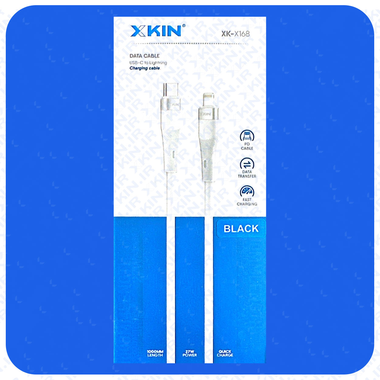 کابل شارژ USB به لایتنینگ ایکس کین مدل XK-X168 طول 1 متر — تصویر ۲