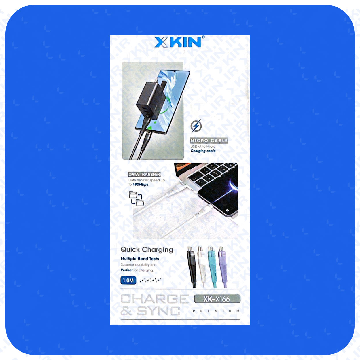 کابل شارژ USB به MICRO ایکس کین مدل XK-X166 طول 1 متر — تصویر ۳