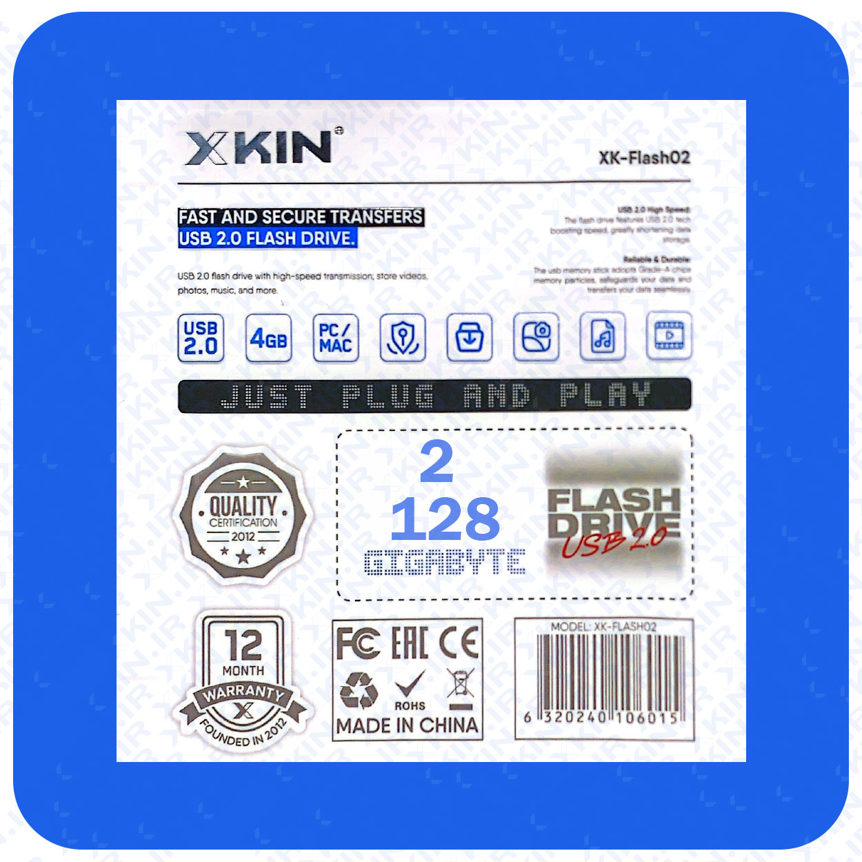 فلش مموری 16 گیگابایت XKIN مدل XK-FLASH02 | بدنه فلزی مقاوم | گارانتی تعویض 1 ساله | کاربرد های بی شمار — تصویر ۳
