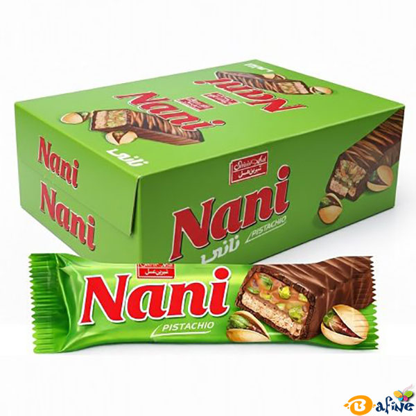 شکلات نانی کارامل با مغز پسته شیرین عسل ۲۴ عدد ۴۰ گرمی