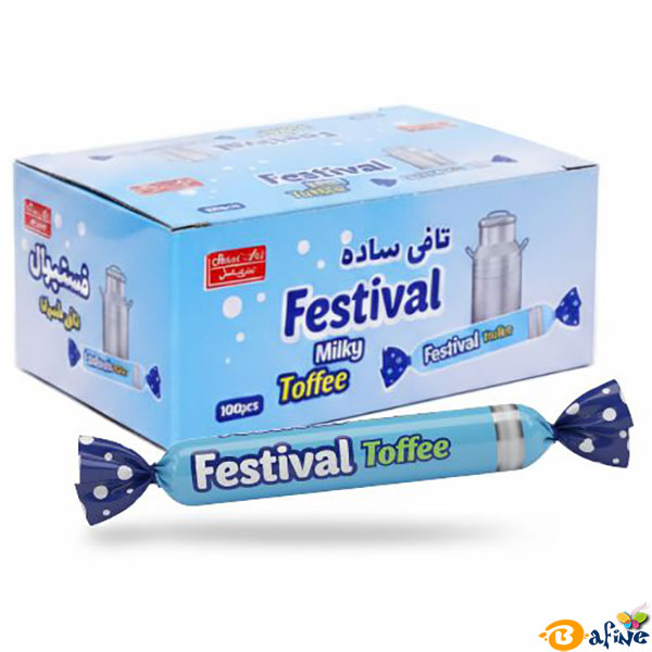 تافی مدادی فستیوال شیرین عسل طعم شیر بسته ۱۰۰ عددی — تصویر ۲