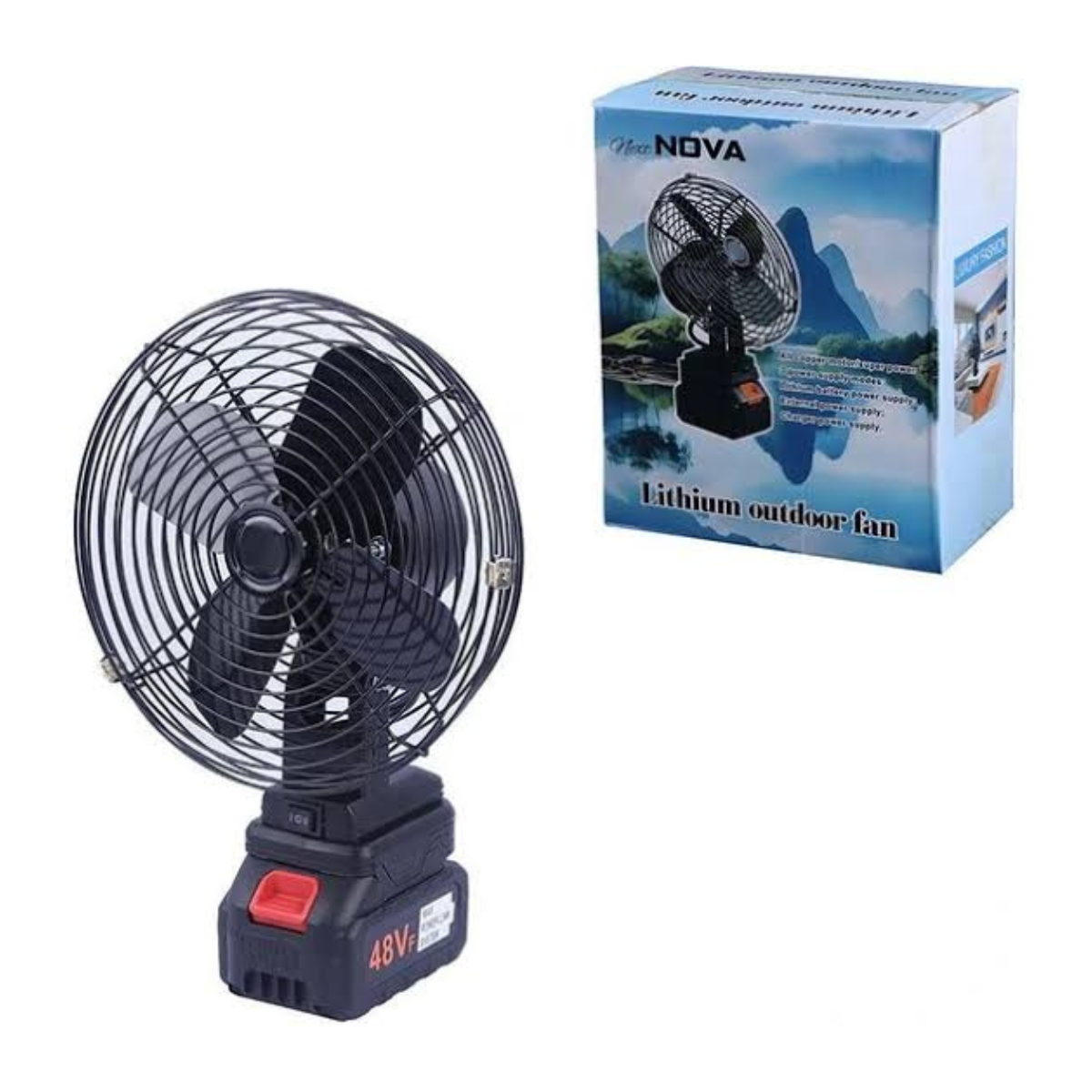 پنکه شارژی فلزی 12 ولت نکست نووا مدل Nova ZL-08 Lithium Outdoor — تصویر ۲