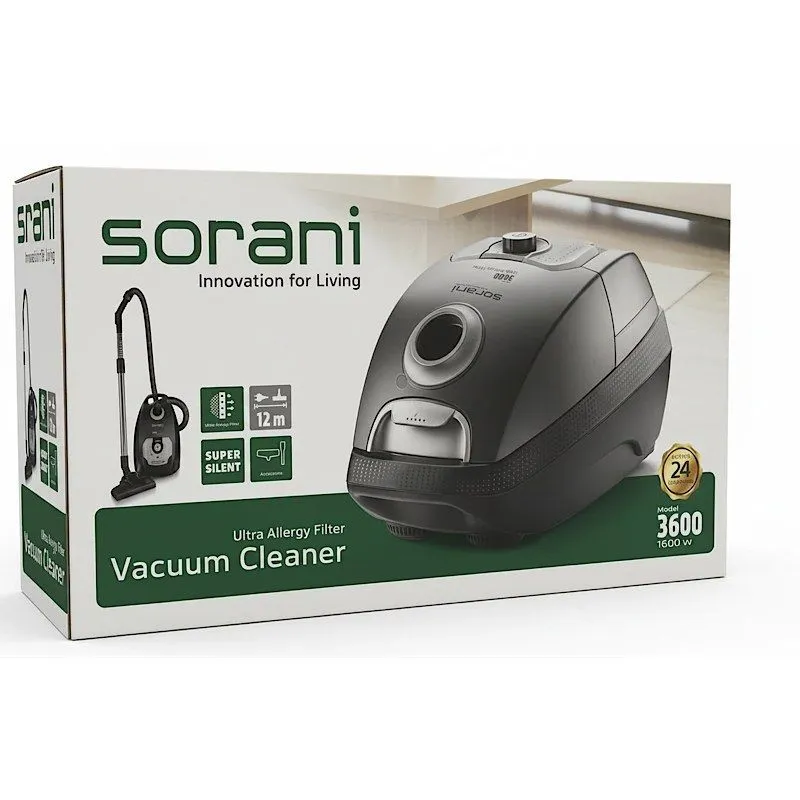 جاروبرقی موشکی ( خوابیده) sorani موتور ایتالیایی سوپر سایلنت 3600