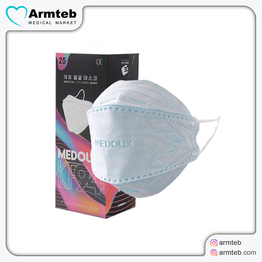 ماسک 5 لایه مداکس فست مدل 3D آبی آسمانی بسته 25عددی