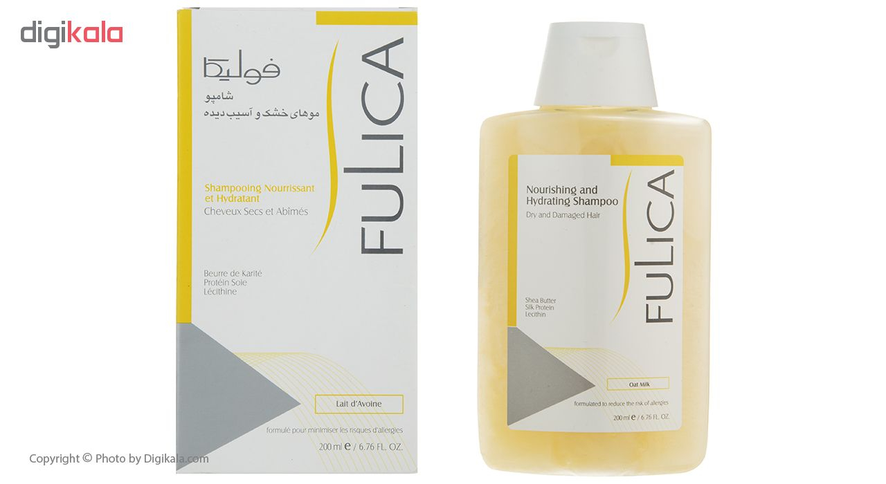 شامپو فولیکا مدل Nourishing And Hydrating مناسب موهای خشک و آسیب دیده حجم 200 میلی‌لیتر — تصویر ۳