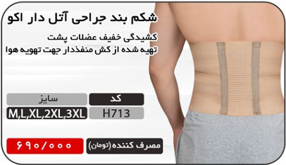 شکمبند جراحی آتلدار اکو هریس مد H713 – حمایت از عضلات پشت و تهویه بهینه — تصویر ۲