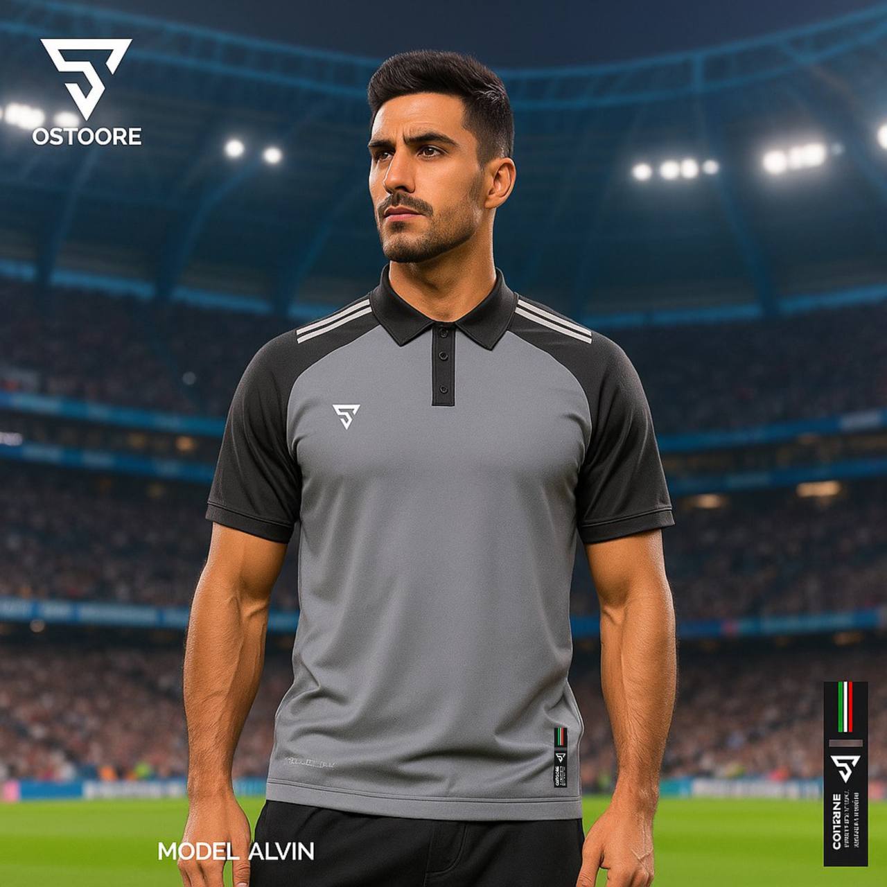 تیشرت هتلی یقه دار سه دکمه مدل Alvin — تصویر ۴