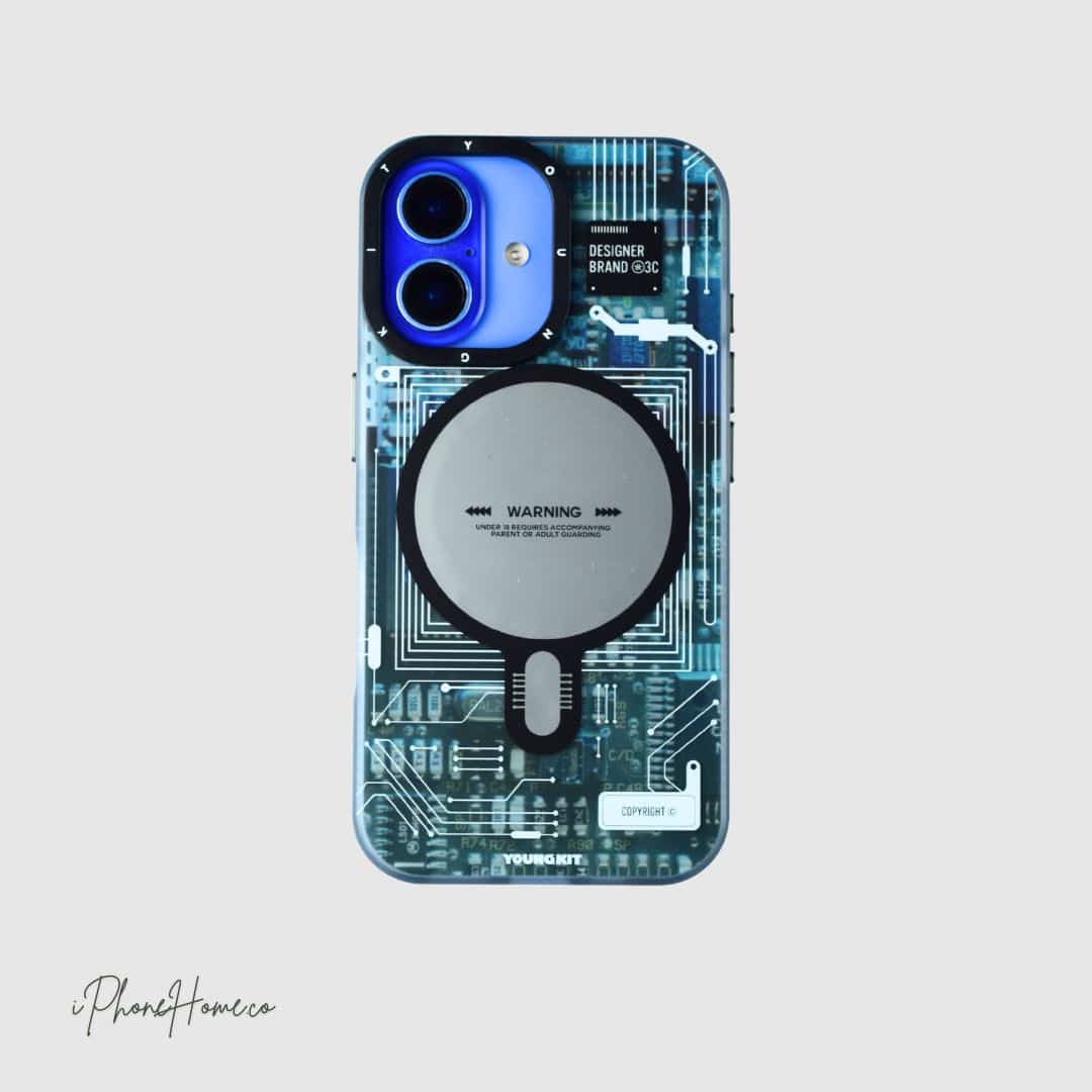قاب یانگ کیت Transparent لاجوردی مناسب iphone 16 (8060)