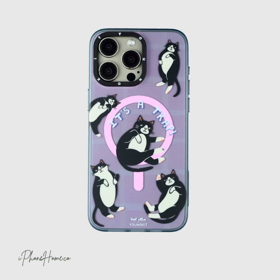 قاب یانگ کیت Cat Trap یاسی مناسب iPhone 15 Pro Max (8061)