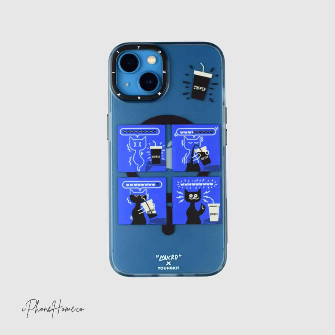 قاب یانگ کیت Cat Coffee مناسب iPhone 13 (8083)