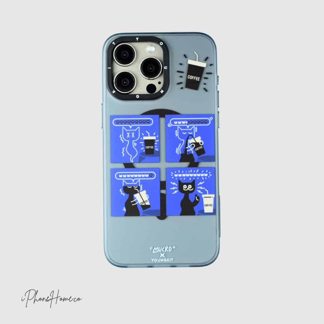 قاب یانگ کیت Cat Coffee مناسب iPhone 15 Pro Max (8084)