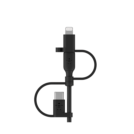 کابل شارژ بلکین Type-A به Type-C+Micro-USB+Lightning BoostCharge Universal با طول 1 متر – مدل belkin CAC001bt1M — تصویر ۳