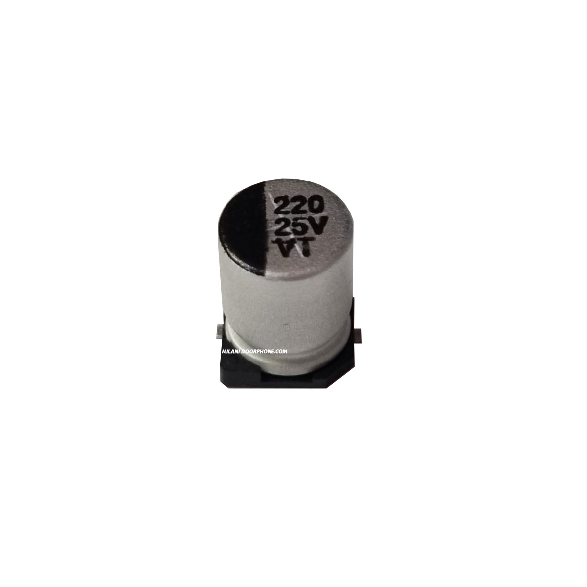 خازن الکترولیت 220U 25V SMD(محصول در پک ۲۰ عددی می باشد)