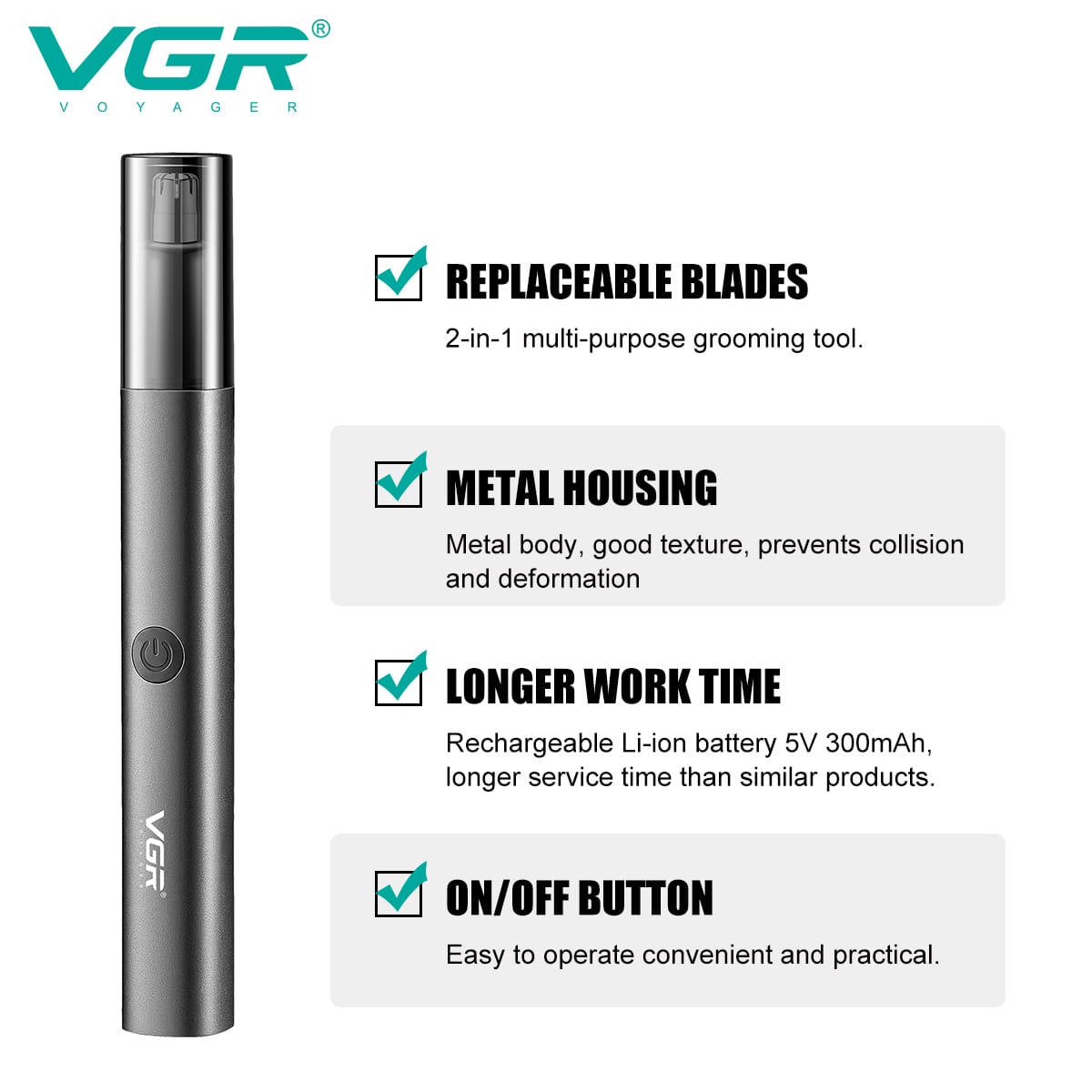 موزن گوش و بینی وی جی آر مدل V-615 — تصویر ۴