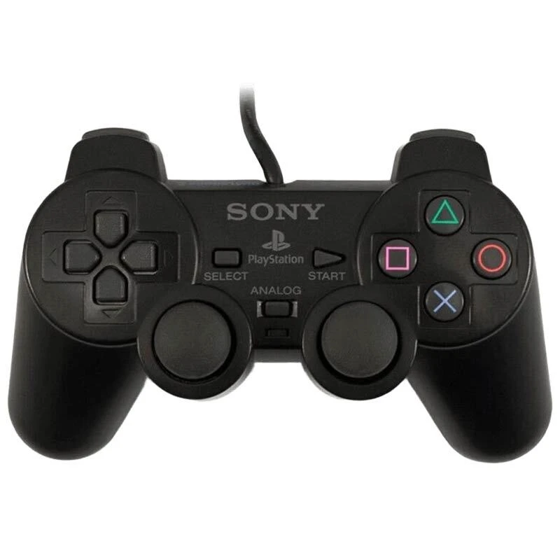 دسته بازی تک شوکدار Sony PS2 مشکی سیم ابریشمی