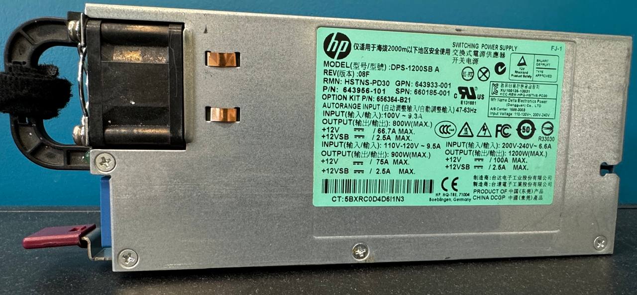 پاو سرورHot Plug Power Supply HP 1200W Platinum
