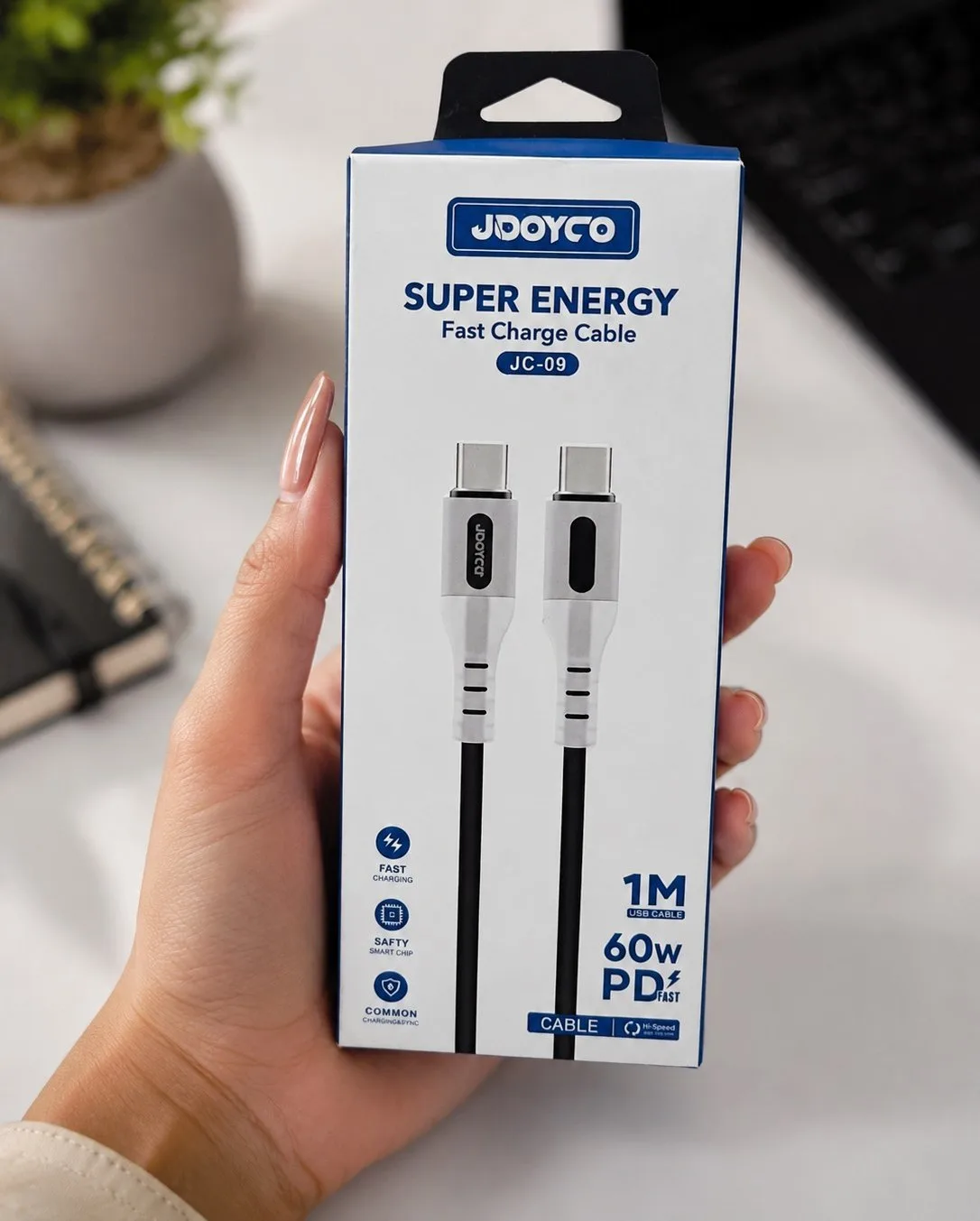 کابل شارژ دو سر تایپ سی جویکو (Jooyco) طول 1 متر مدل JC-0۹ — تصویر ۲