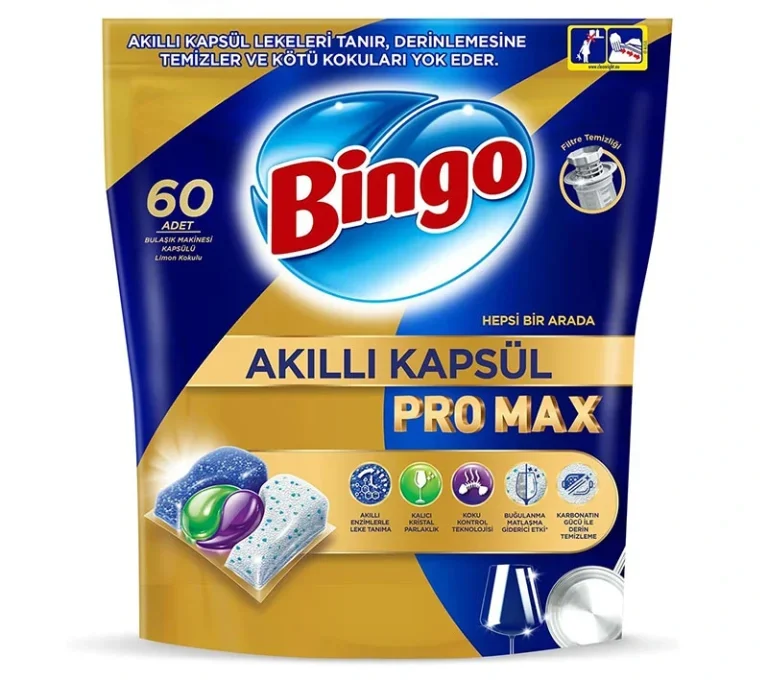 قرص ماشین ظرفشویی بینگو Bingo مدل پرومکس بسته 60 عددی