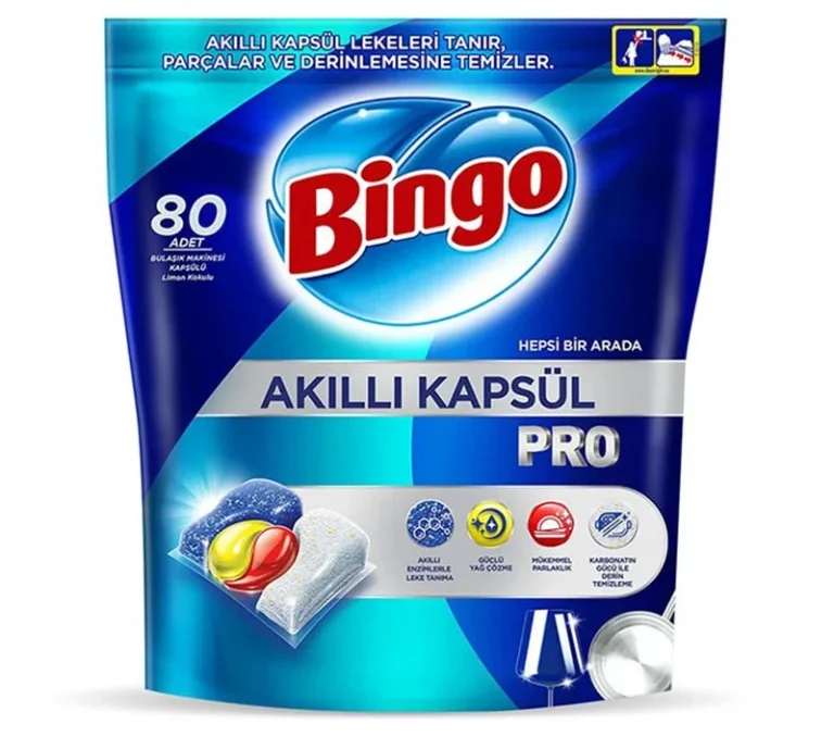 قرص ماشین ظرفشویی بینگو Bingo مدل پرو بسته 80 عددی
