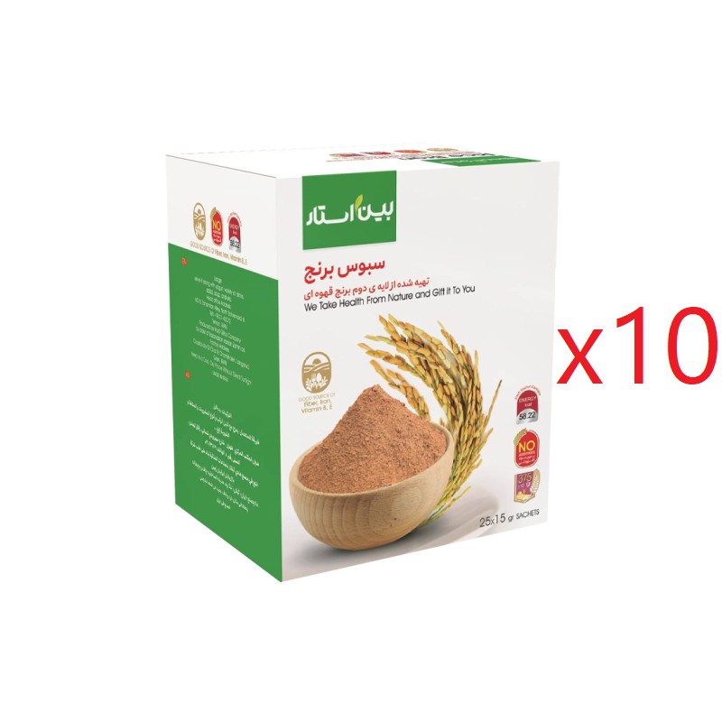 سبوس برنج دکتر بیز(سبوس لایه دوم برنج قهوه ای)پک10عددی — تصویر ۲