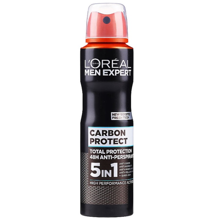 اسپری دئودورانت لورال Loreal مردانه مشکی مدل Carbon Protect حجم 250 میل
