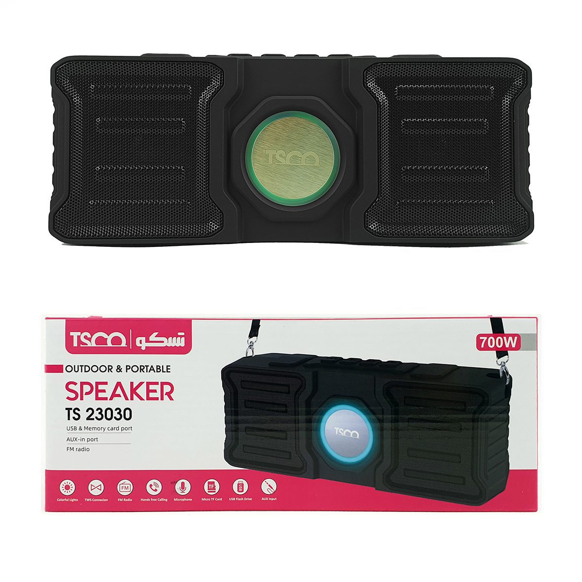 اسپیکر قابل حمل بلوتوثی تسکو مدل TS-23030 ا TscoTS-23030 Portable Bluetooth Speaker کد 5218