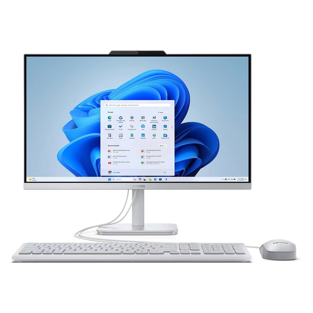 کامپیوتر همه‌کاره 23.8 اینچی لنوو مدل AIO A100 Core i3 – N305-8GB DDR4-SSD 512GB — تصویر ۲