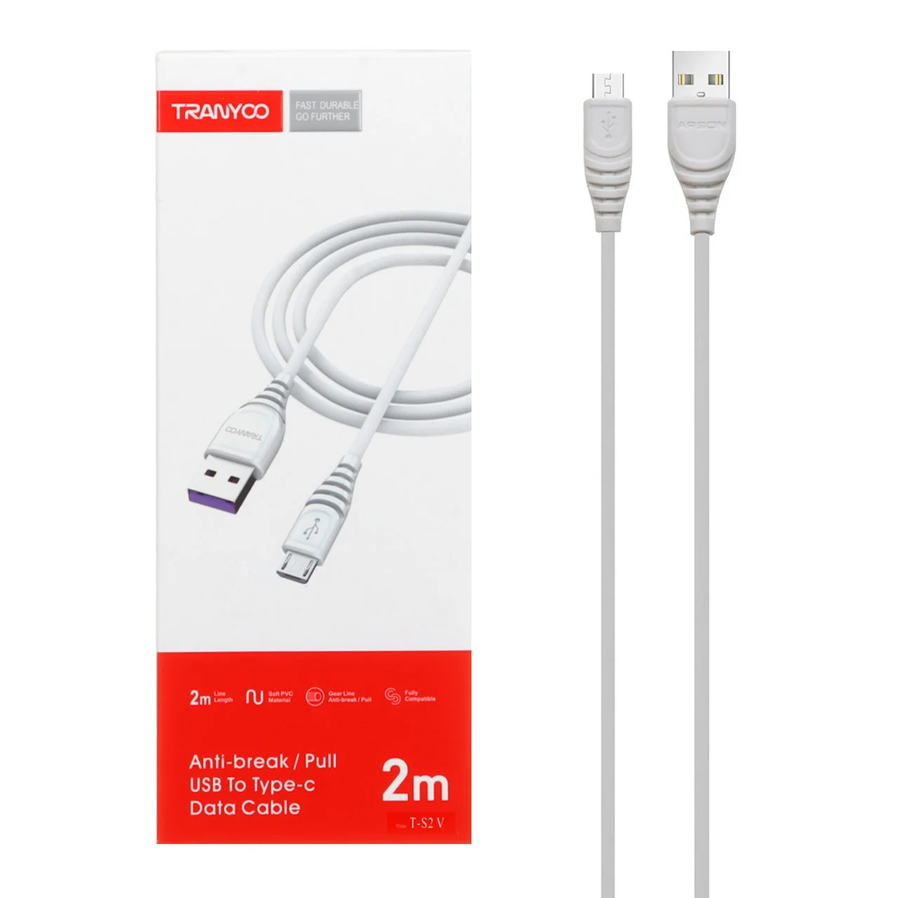 کابل شارژر لایتنینگ ترانیو مدل TRANYOO S2-V 2-Iبه طول 2 متر — تصویر ۶
