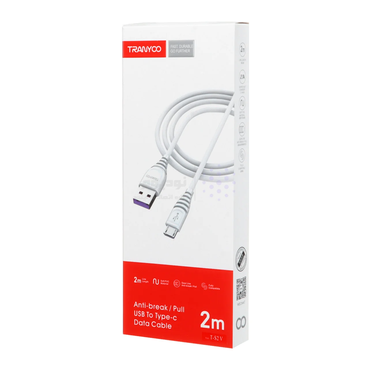 کابل شارژر لایتنینگ ترانیو مدل TRANYOO S2-V 2-Iبه طول 2 متر — تصویر ۷